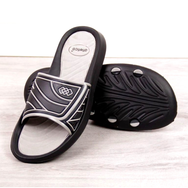 Klapki basenowe Atletico M ATC207A czarne szare 2