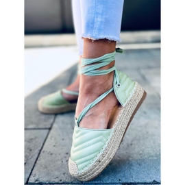 Espadryle wiązane na kostkę Freesia Green zielone 1