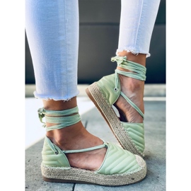 Espadryle wiązane na kostkę Freesia Green zielone 2