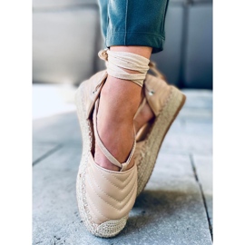 Espadryle wiązane na kostkę Freesia Beige beżowy 1