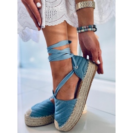 Espadryle wiązane na kostkę Freesia Blue niebieskie 2