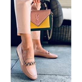 Mokasyny z łańcuchem Addison Nude beżowy 1