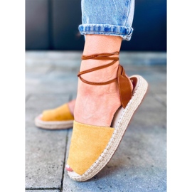 Espadryle damskie Andrina Yellow brązowe żółte 2