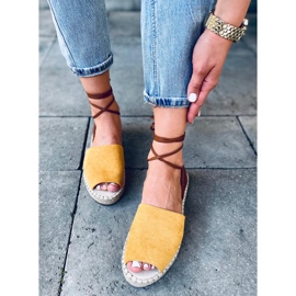 Espadryle damskie Andrina Yellow brązowe żółte 1