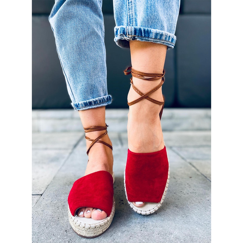 Espadryle damskie Andrina Red czerwone 1