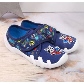 Kapcie do przedszkola na rzep granatowe Jr Befado 2