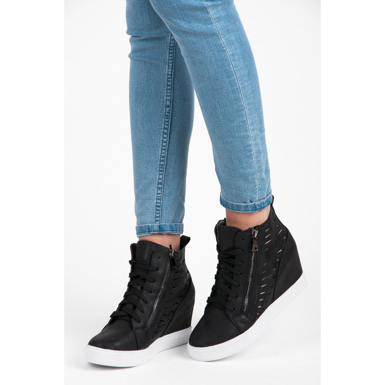 Seastar Wysokie trampki z połyskiem czarne 2