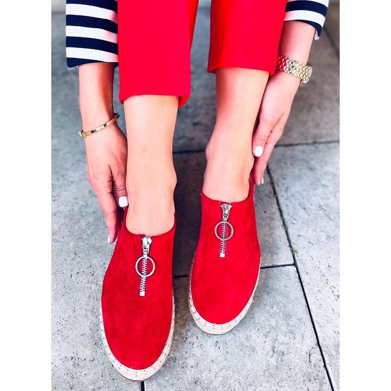 Espadryle damskie Flynn Red czerwone 2