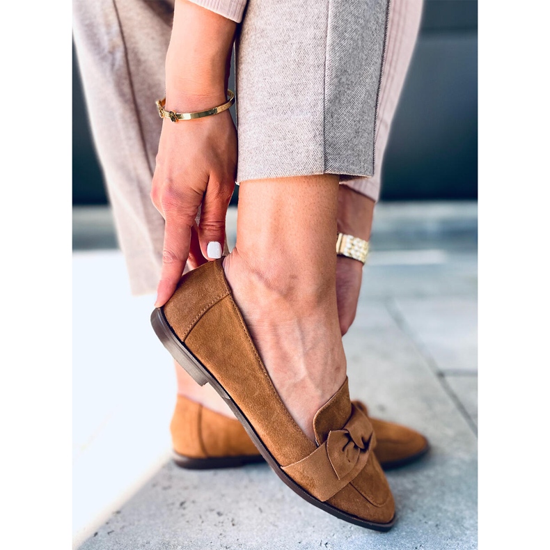 Mokasyny damskie Rarity Camel brązowe 2