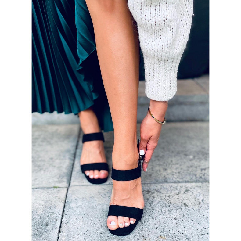 Sandałki na obcasie Peony Black czarne 1