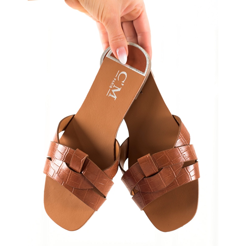 Cm Paris Casualowe Brązowe Klapki 2