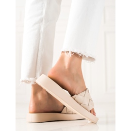 Small Swan Beżowe Klapki beżowy 1