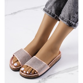 Różowe klapki na korkowej podeszwie Jorja 1