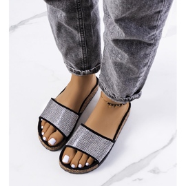 Czarne klapki na korkowej podeszwie Jorja 1