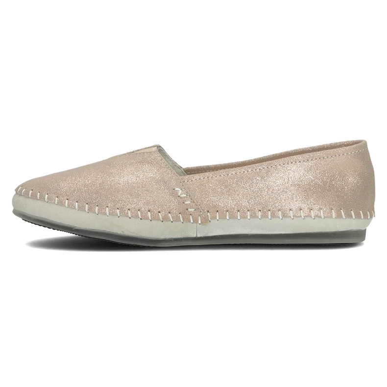 Skórzane półbuty Filippo DP031/22 Go złote szare złoty 2