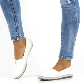 Skórzane półbuty Filippo DP031/22 WH białe szare 6