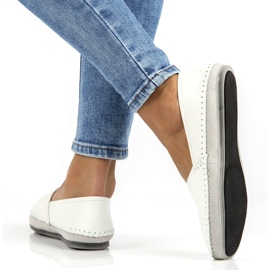 Skórzane półbuty Filippo DP031/22 WH białe szare 1