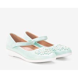 BM Zielone błyszczące balerinki dziecięce Alaja 1