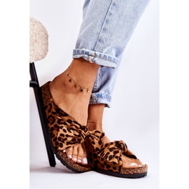 Klapki Na Korkowej Podeszwie Brązowo-Czarne Wendy beżowy brązowe 1