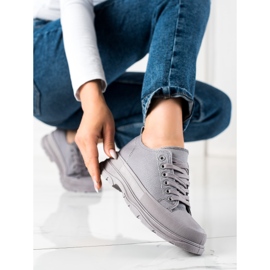 SHELOVET Trampki Na Platformie szare 1