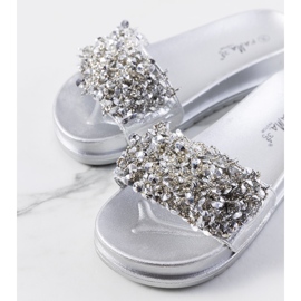 Srebrne klapki na platformie Marthas srebrny 1