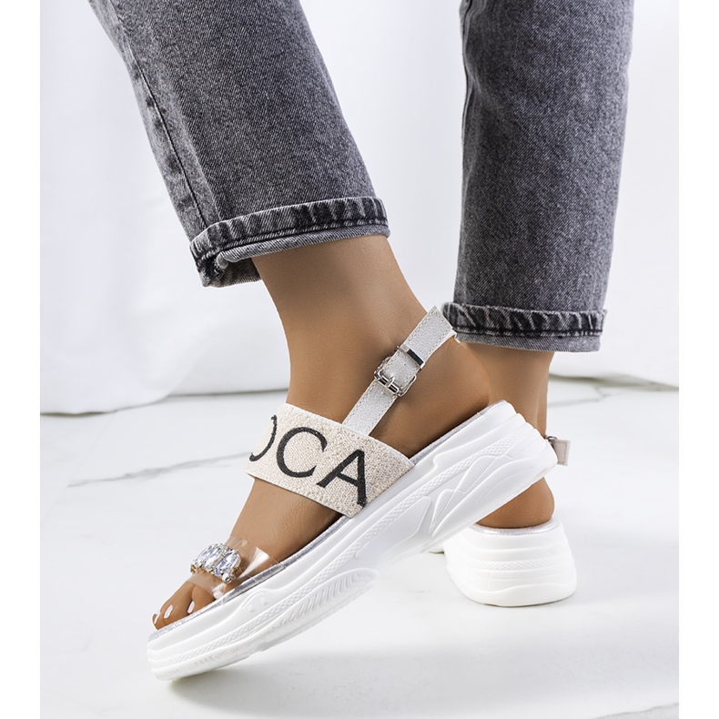 Białe sandały damskie Hanin 1