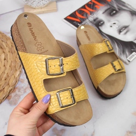 Klapki z klamrami Inblu W ARC15 żółte 1