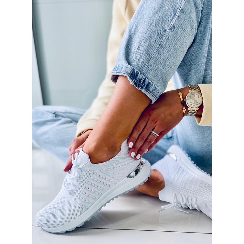 Sneakersy skarpetkowe Lars White białe 2