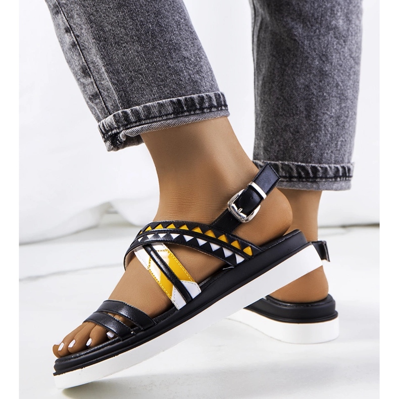 Czarne sandały damskie Doren 1