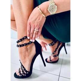 Sandałki na szpilce Noelle Black czarne 1