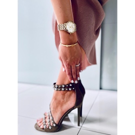 Sandałki na szpilce Noelle Army Green zielone 2