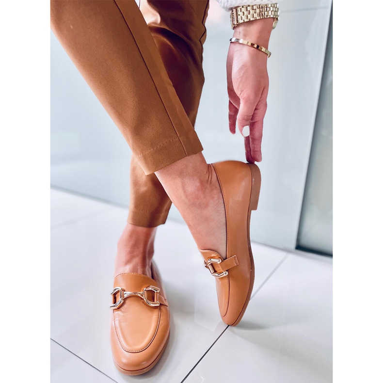 Mokasyny damskie Tulip Camel brązowe 2