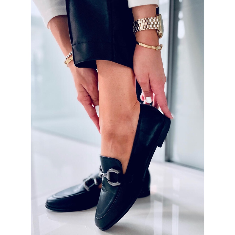 Mokasyny damskie Tulip Black czarne 1
