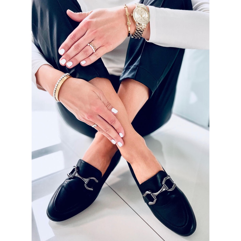 Mokasyny damskie Tulip Black czarne 2