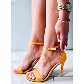 Sandałki na szpilce Sheila Yellow żółte 3