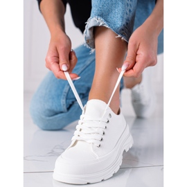 SHELOVET Białe Trampki Na Platformie 1