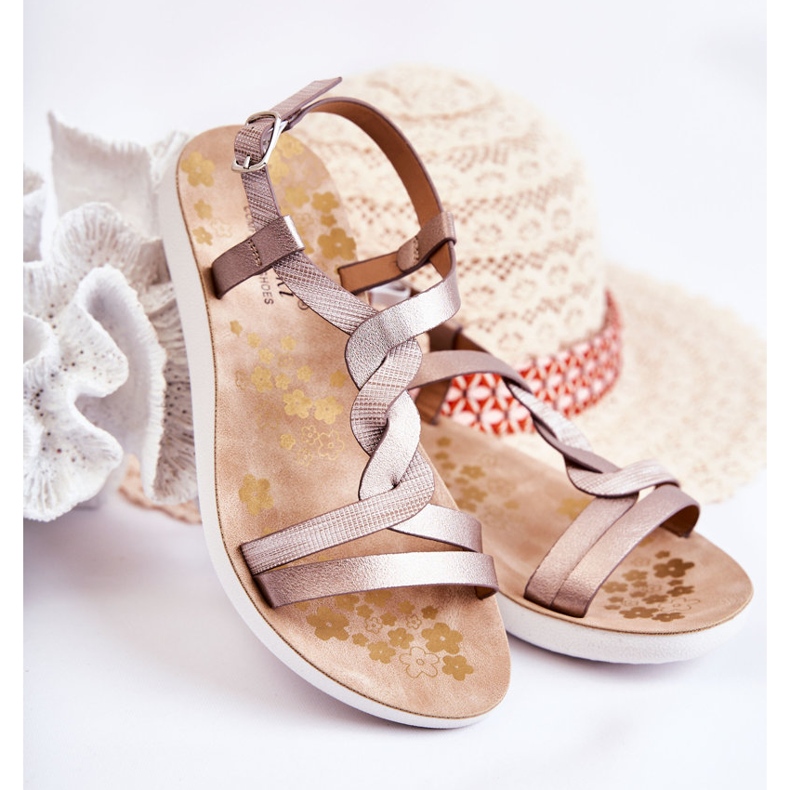 S.Barski Dziecięce Sandały Na Sprzączkę Srebrne Dimmel srebrny 1