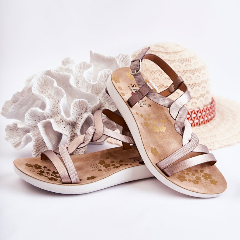 S.Barski Dziecięce Sandały Na Sprzączkę Srebrne Dimmel srebrny 2