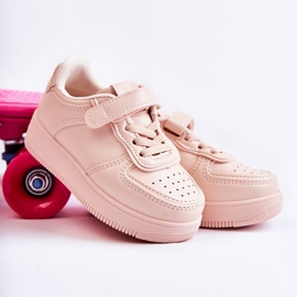 FR1 Dziecięce Buty Sportowe Na Rzepy Różowe Elike 4