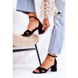 PS1 Klasyczne Damskie Sandałki Na Słupku Czarne Ester 2
