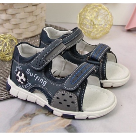 Sandały na rzepy NEWS Jr EU651A granatowo-szare granatowe 2