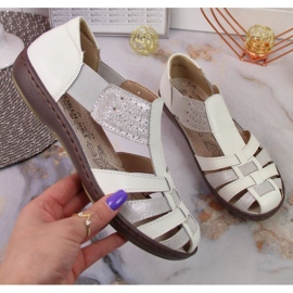 Sandały zabudowane T.Sokolski W SCA168B biało-srebrne białe 1