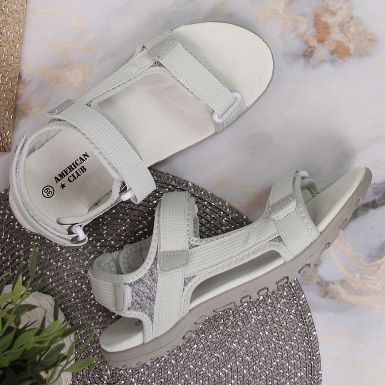 Sandały na rzepy American Club W AM896B szare 2