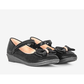 Czarne baleriny dziecięce z kokardką Tienne 1