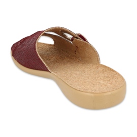 Befado obuwie damskie pu 265D021 brązowe czerwone 2