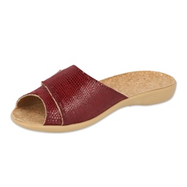 Befado obuwie damskie pu 265D021 brązowe czerwone 1