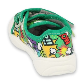 Befado kapcie dziecięce na rzepy 907P122 zielone 2