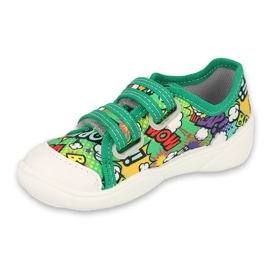 Befado kapcie dziecięce na rzepy 907P122 zielone 1