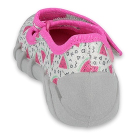 Befado obuwie dziecięce 109P216 różowe szare 2