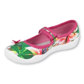 Befado obuwie dziecięce 114X431 różowe zielone 1